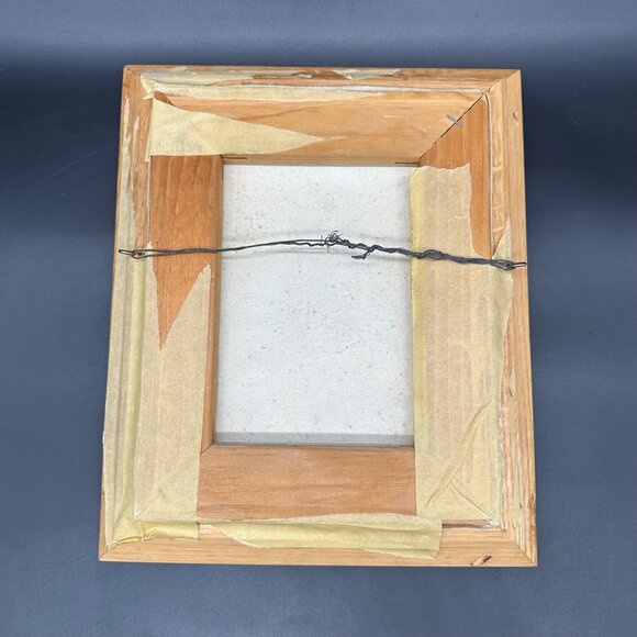 Vintage Painting Beach Dunes Seagulls Nautical Wooden Frame Wall Hanging Signed - Picture 3 of 11